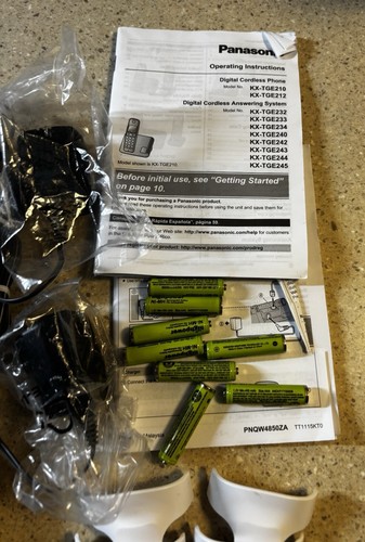4 Panasonic KX-TGE475 Cordless Handsets Phones & Bases Bluetooth Link To Cell Et - Zdjęcie 5 z 7