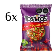 6-Pk Tostitos Flamin’Hot/Tostitos Flamin’Hot Chips Extra Hot 62gr/2.19oz Ea