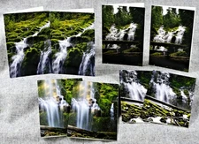 Proxy Falls Pacific Northwest Oregon Set of 8 Blank Photo Notecards