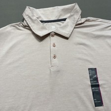 All in Motion Shirt Mens XXL 2XL Pink White Golf Polo Performance Flex Stretch