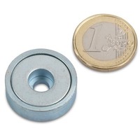 Neodym Flachgreifer Ø 25,0 X 8,0 Mm Mit Bohrung HäLt 14 Kg