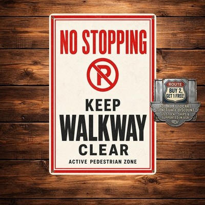 Do Not Block Parking Metal Tin Sign Outdoor Garage Driveway Safety Warning