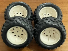 TRUCK Tire Set W 4PCS SQUARE DRIVE For FG Smartech Nutech Duratrax Carson 1/5 RC