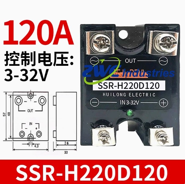 1PCS New FOR Single-phase solid state relay SSR-H220D120 120A 3-32V