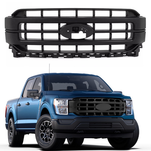 Matte Black Front Grill Assembly For Ford F-150 Pickup 4Dr 2021-2023 ML348200GE