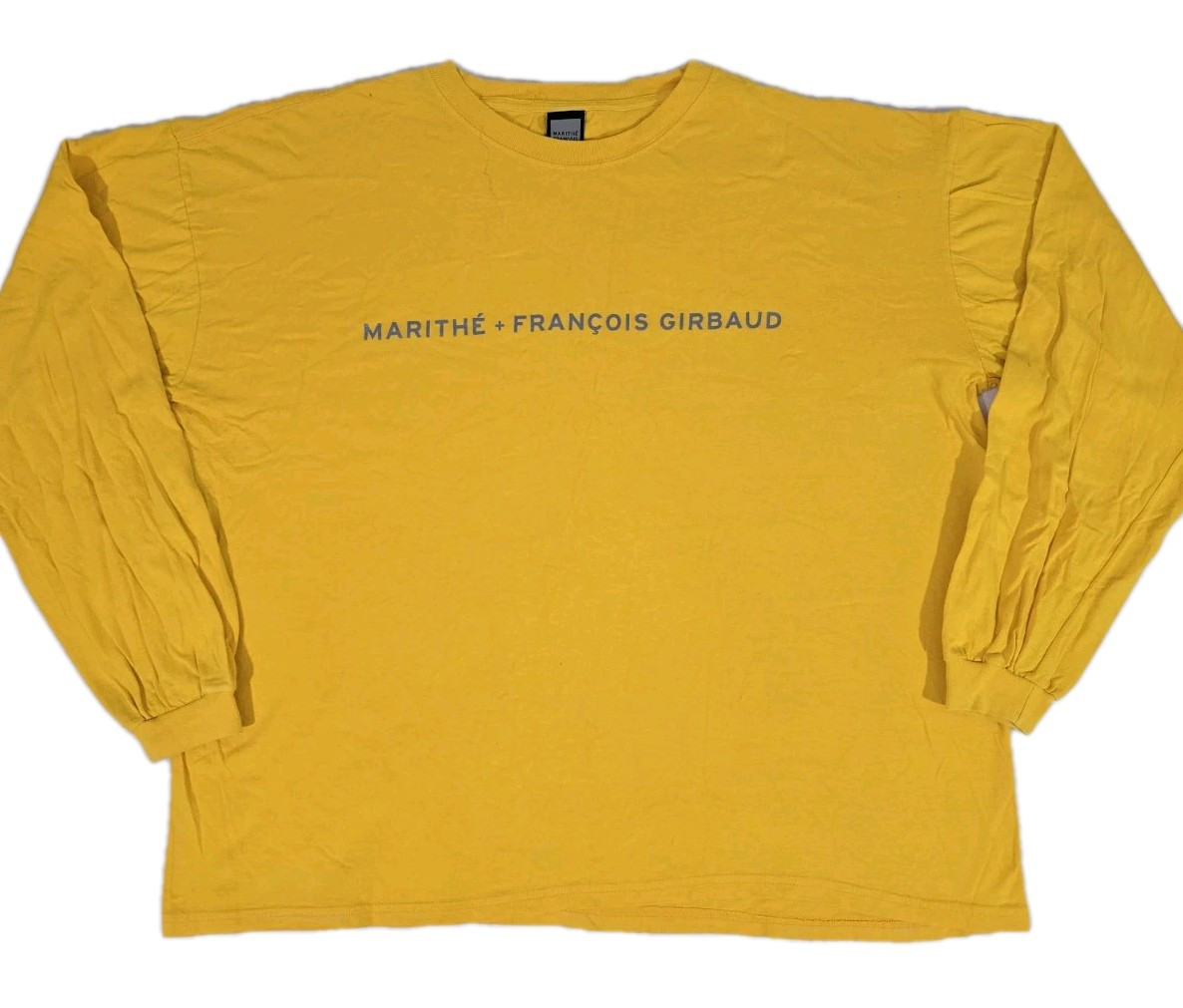 ★Marithe + Francois Girbaud★ LETTERING LOGO LONG SLEEVE bl Vintage MARITHE FRANCOIS GIRBAUD Spell-Out Long Sleeve