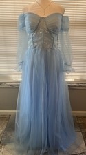 Beautiful Blue Ball Gown Prom Dress Size 16 New