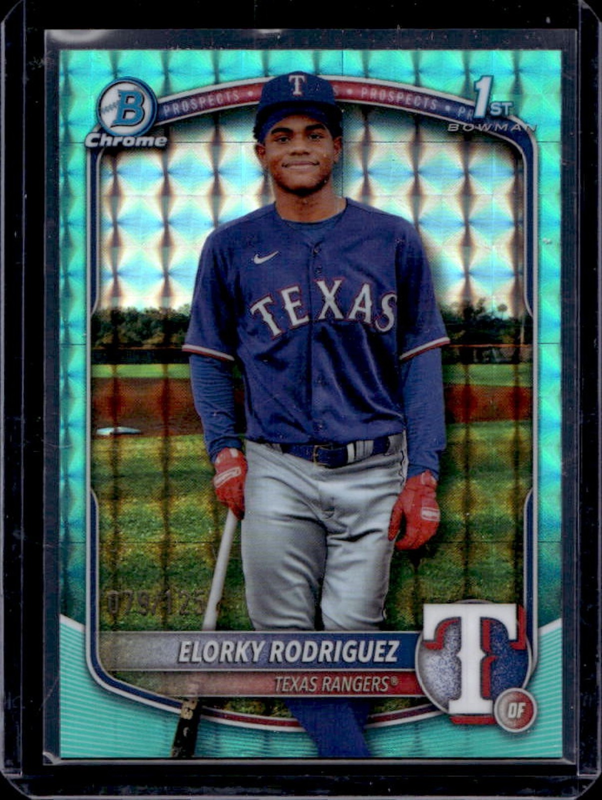 2025 Bowman Chrome Elorky Rodriguez Aqua Geometric Refractor 1st #79/125