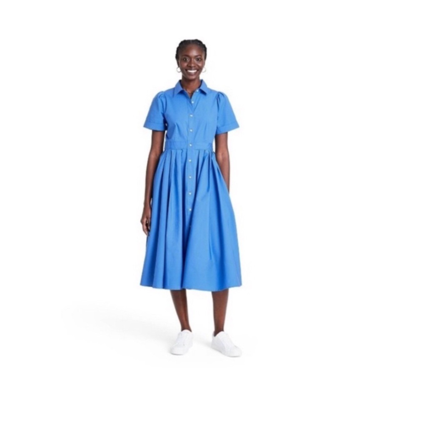 Alexis for Target Cup of Joe Blue Midi Shirt Dress with Pockets Casual Everyday image 3