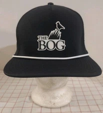 The Bog Saukville Wisconsin Golf Rope Hat Black Mens Adjustable Embroidered 