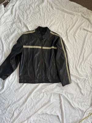 Men s Point Zero Jacket XL Black-Racing Moto-Polyvinyl Leather 90 s Y2K