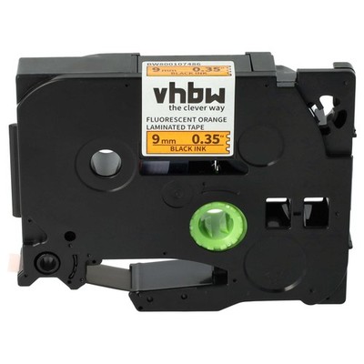 Schriftband für Brother PT H100R P700 RL700S Schwarz/Neon-Orange 9mm 8m