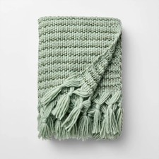 50 x 60 Throw Mixed Yarn Woven with Crossed T...