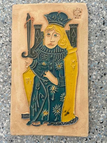 HAL FROMHOLD MCM Wall Art Tile Plaque Queen With Sword 6-1/2" X 11"