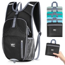 VHYBRIX 15L Foldable Hiking Backpack,Lightweight Packable Small, Black