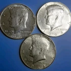 Kennedy Half Dollar 1964 90% Silver BU Gem ++  Uncertified Lot of 3 Coins