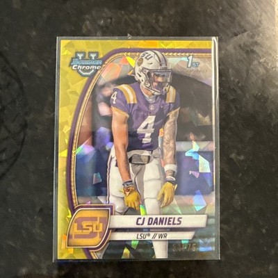 2024 Bowman Chrome University CJ Daniels #150 1st Sapphire Yellow Refractor /75
