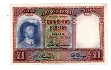 Spain SPAIN ESPANA 500 PESETAS 1931 P84 JUAN SEBASTIE DE ELCANO XF+ GOOD COND...