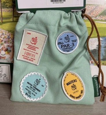 2026 Masters GREEN GOLF BADGES VALUABLES POUCH BAG WITH LEATHER