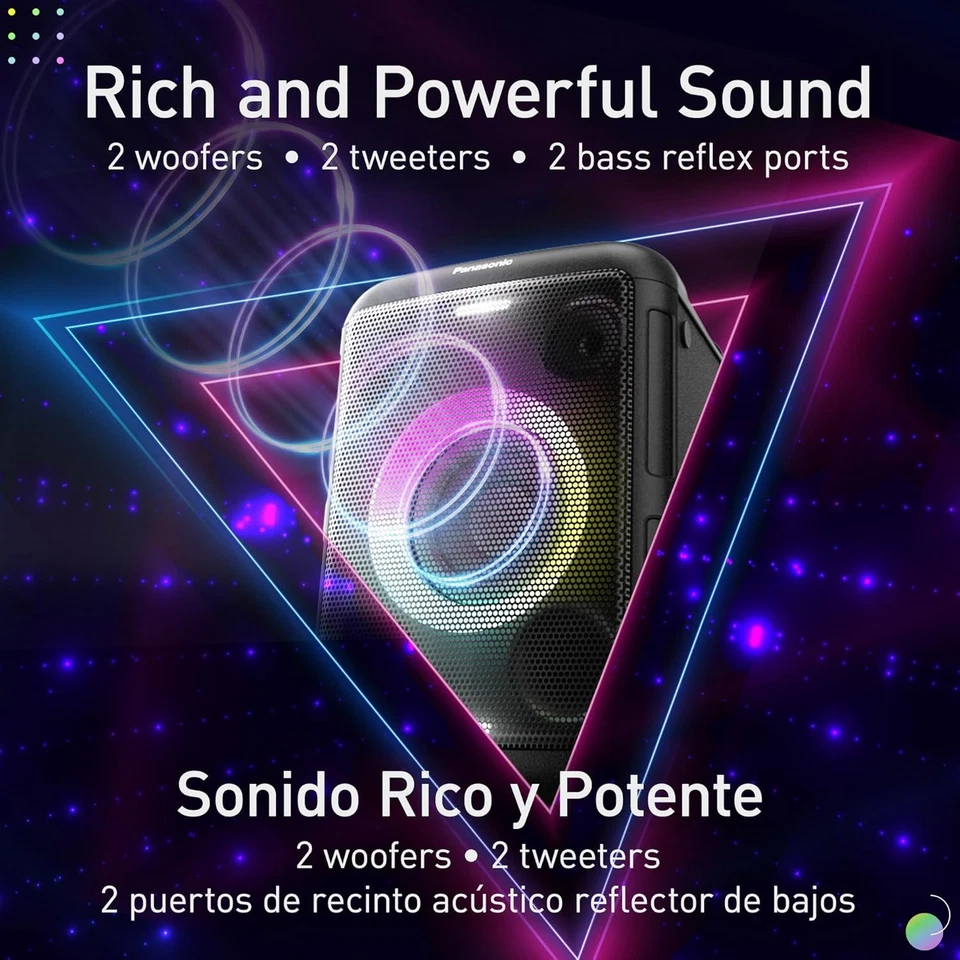 Altavoz Bluetooth Portátil, 75W Bass Boost, Batería Larga, LED Multicolor, Karao Foto 3 de 4