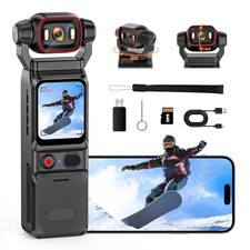 4K Action Wearable Camera with 6-Axis Image Stabilization, 1.69-inch Touch NEW 