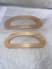 2 Vintage Unvarnished Wooden 8 Handles Totes Bag Purse