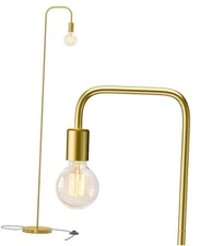  63.75'' Industrial Antique Brass Minimalist Floor Lamp for Living Room, Gold