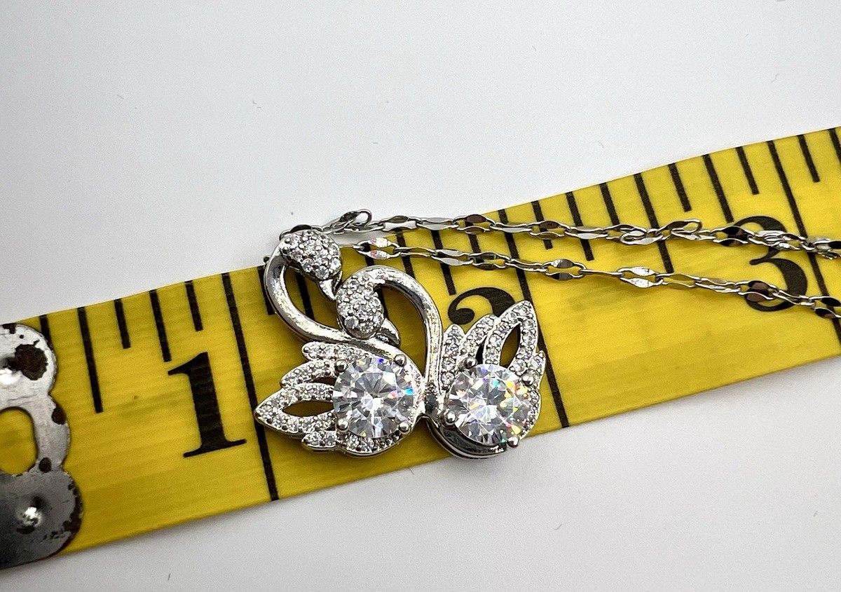 フランス発送 ALIITA ネックレス SWAN NECKLACE White gold double swan necklace light luxury niche swan