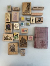 Over 20 different PICS/SAYINGS / PHRASES themed Rubber Stamps New Used