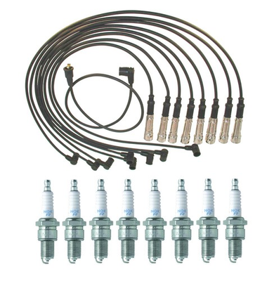 #ad Set of 8 Spark Plugs Ignition Wire Set BREMI NGK for Mercedes $166.12