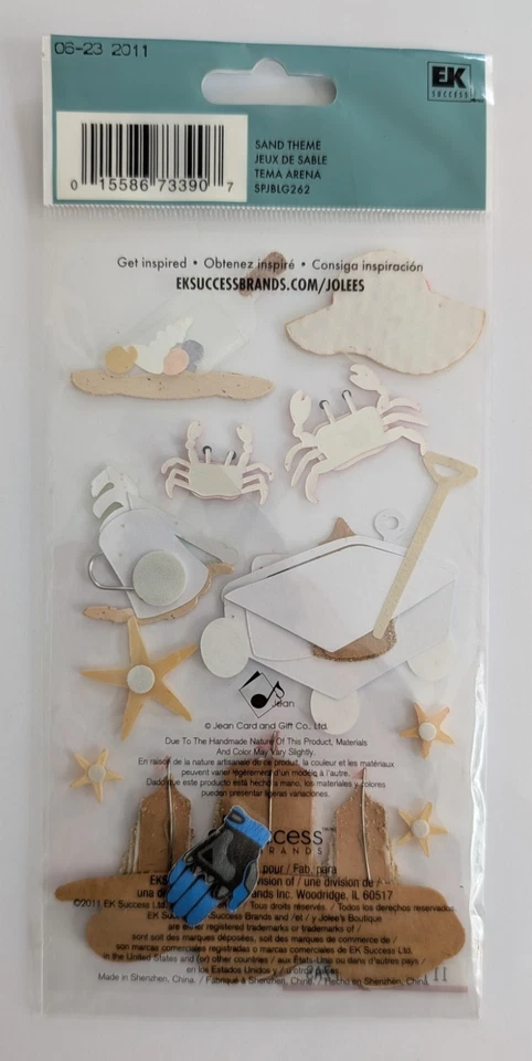 Pegatinas para álbumes de recortes con tema de playa Jolee's Sand Castle Foto 2 de 2