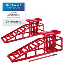AREBOS 2x rampe auto piattaforma elevatrice idraulica 290-375 mm 2000 kg acciaio