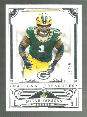 13/99 Micah Parsons 2025 Panini National Treasures #25 Packers 