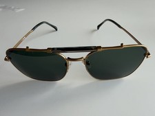 Rag  Bone NY Sunglasses Gold Tone Metal Frame Green Lenses