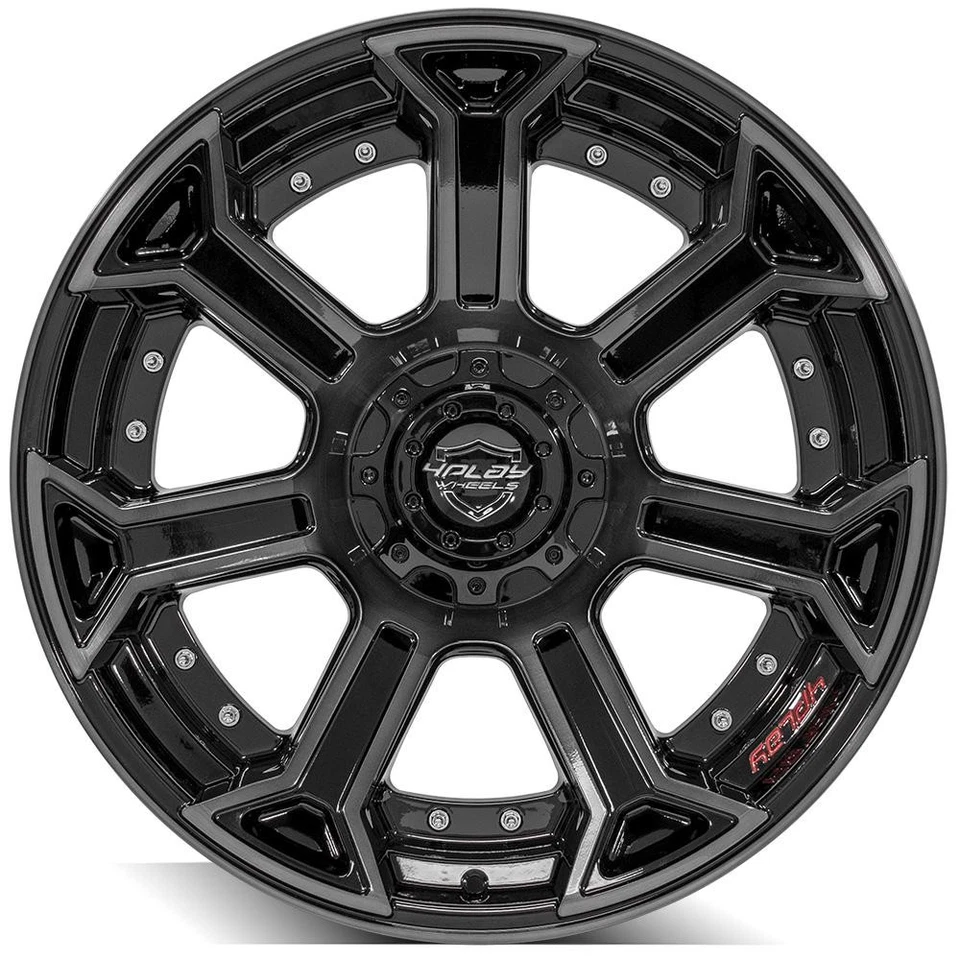 Set(4) 22x10 Black 4PLAY Wheels & 33x12.5x22 R/T Tires 5X127 & 5X139.7 -24ET - Image 2 of 4