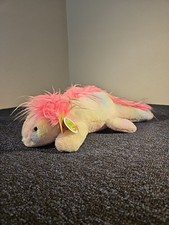 NEW Aurora Pink Prism Axolotl 16" Stuffed Animal Soft Plush Long Fuzzy Hair NWT