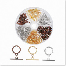 60 Sets Alloy Jewelry Toggle Clasps with Tibetan Design