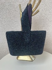 Vtg Gorgeous Beaded Handbag Purse Purple Blue Tones Lined
