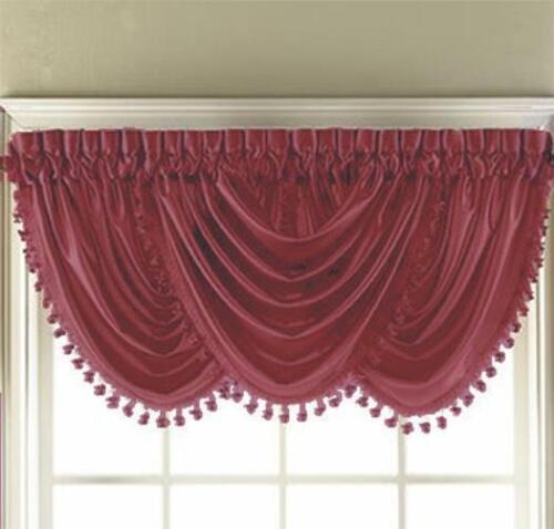 Hyatt Fringe Waterfall Valance Window Treatment Colors Rod Pocket - Picture 10 of 11