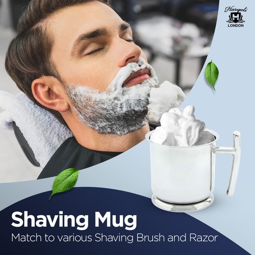 Stainless Steel Shaving Mug, Heavy Bottom Mug, Classic Elegant Shaving Cup - Picture 4 of 8