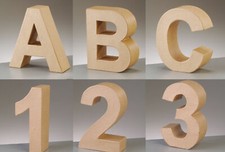 EFCO PappArt-Buchstaben und Zahlen H 17,5 x T 5,5cm aus Pappmach&eacute; f&uuml;r Decopatch