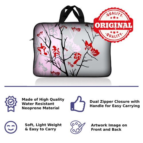 14.1" 14" Laptop Sleeve Bag Case with Handle Fit Asus Dell Apple Acer HP Flowers - 第 3/5 張圖片