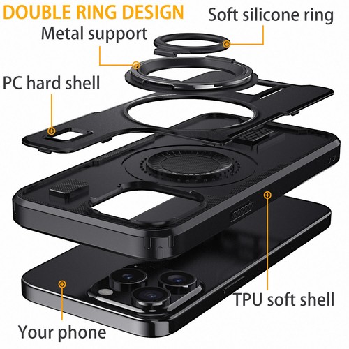 Funda protectora delgada a prueba de golpes con soporte de anillo para teléfono Apple iPhone 12 Pro Max/12 - Imagen 7 de 57