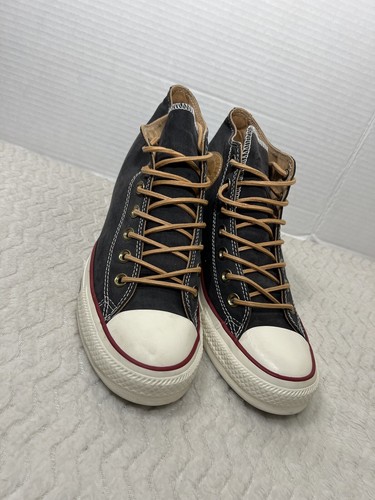 Converse Chuck Taylor Lux Mid Wedge Sneakers Navy Blue Suede Women’s Sz 10 - Picture 2 of 13