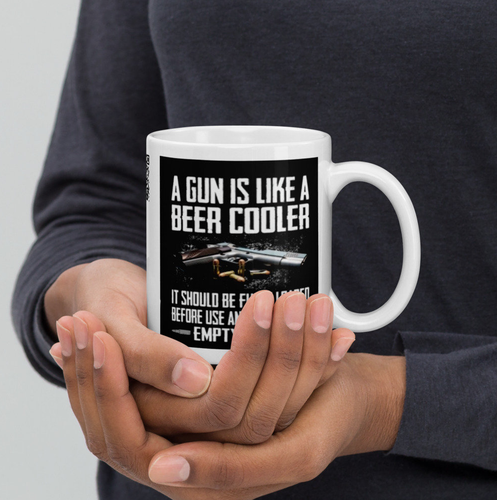 Taza de té de café blanco brillante enfriador de cerveza A Gun Is Like A - Imagen 6 de 8