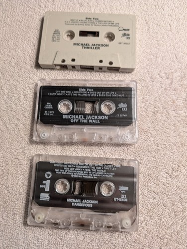 Michael Jackson Thriller Off the Wall Dangerous 3 Cassettes - Picture 4 of 4