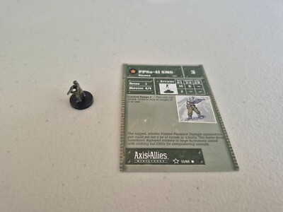 Axis and Allies Base II Russian PPSh-41 SMG 11/45 with Card