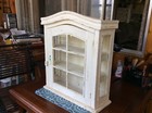 Vintage White Wood 3 tier Medicine Cabinet with Glass Rustic