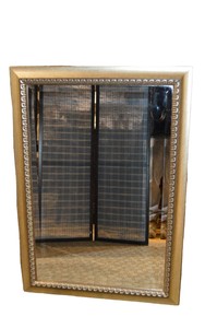 Ornate Transitional Style Pewter Finish Wall Mirror