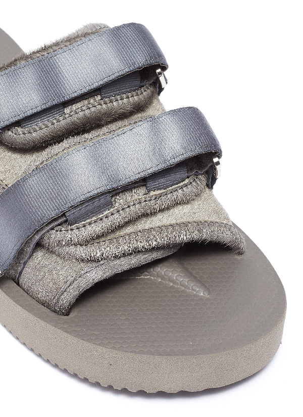 Suicoke OG-056VHL MOTO-VHL Gray Calf Hair Sandals Slides